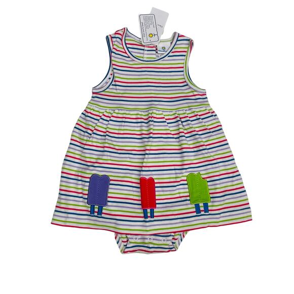 NWT Florence Eiseman 24M Stipe Knit Romper with Popsicles